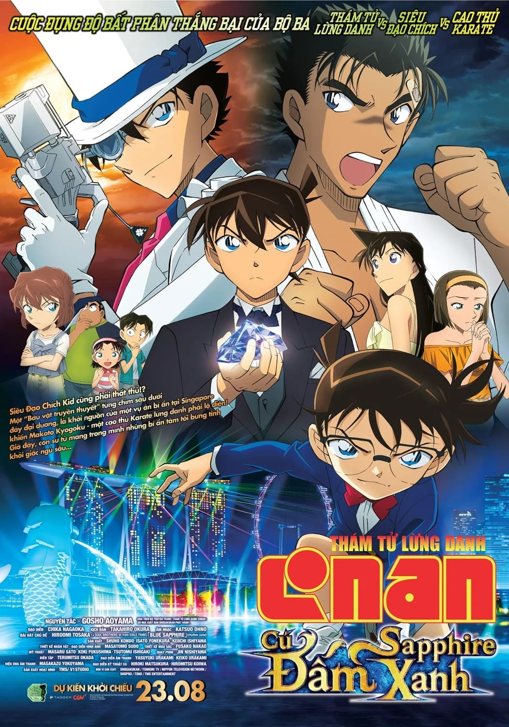 Poster phim Thám Tử Lừng Danh Conan 23: Cú Đấm Sapphire Xanh
